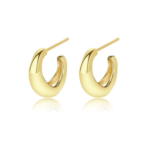 14K Gold Plated Stud Earrings for Women, 925 Sterling Silver Lightweight