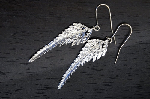 Fern Leaf Earrings: 14K Gold Plated Sterling Silver Drop